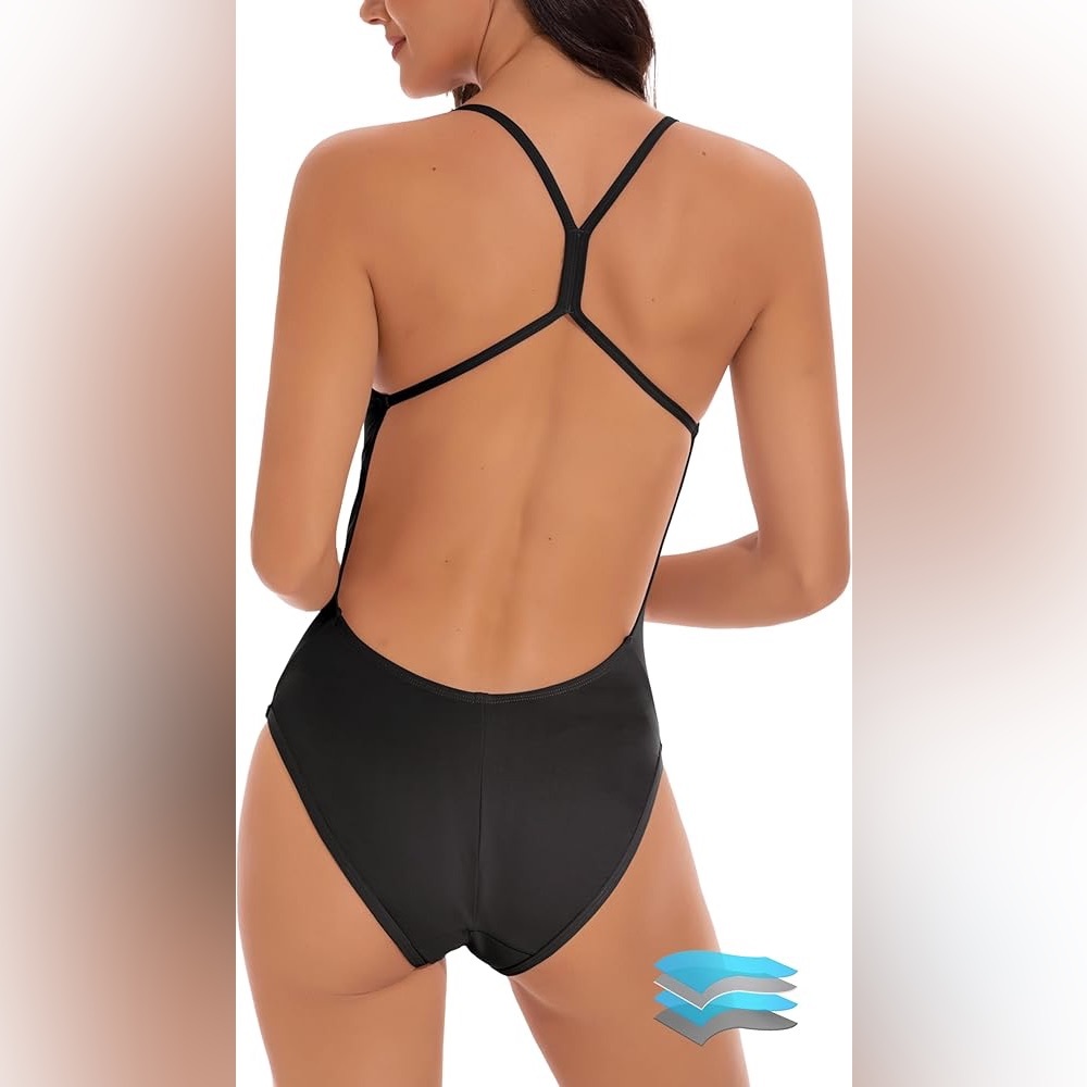 Beautikini teen/Women's One Piece Swimsuit menstrual Leakproof Racerback